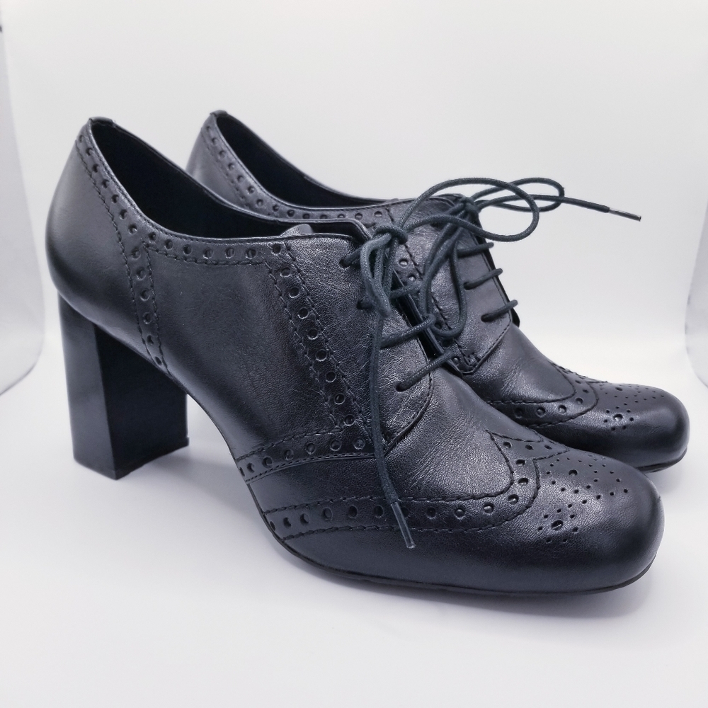 Franco Sarto Devote Black Block Heel Shoes 9.5